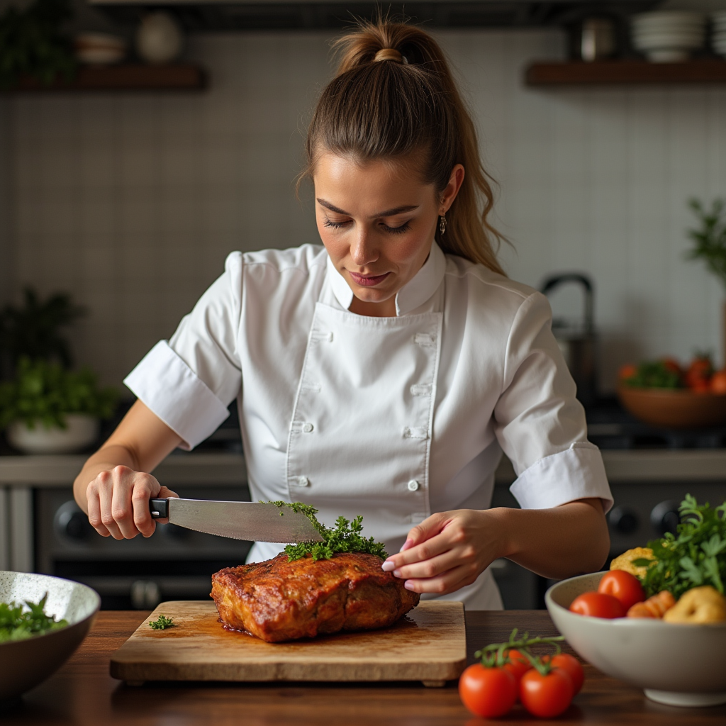 an_image_of_a_chef_women_preparing_a_meat_based_recipe_in_her_kitchen_v6k9zje66tc0eb1f81cp_0