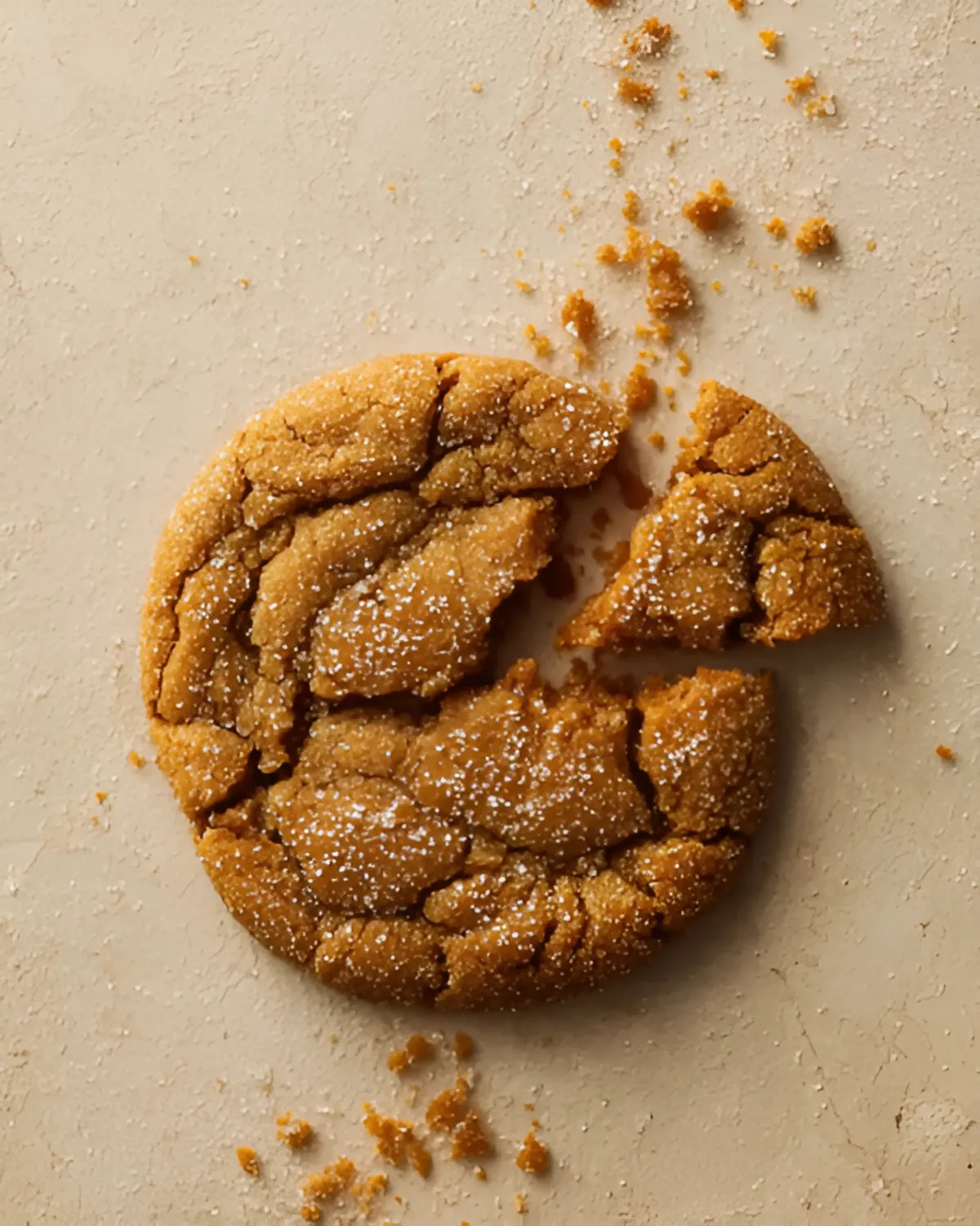 Top view of soft and chewy Maple Pumpkin Cookies with a cracked surface and sugar dusting.