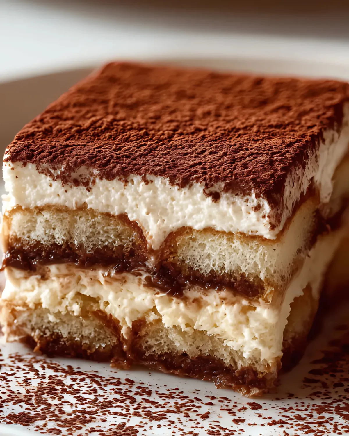 Classic tiramisu recipe with creamy mascarpone layers and cocoa powder topping