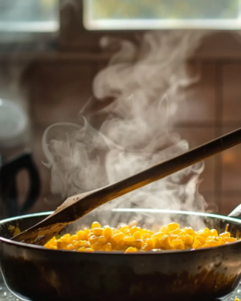 Corn simmering for Mexican Street Corn Soup