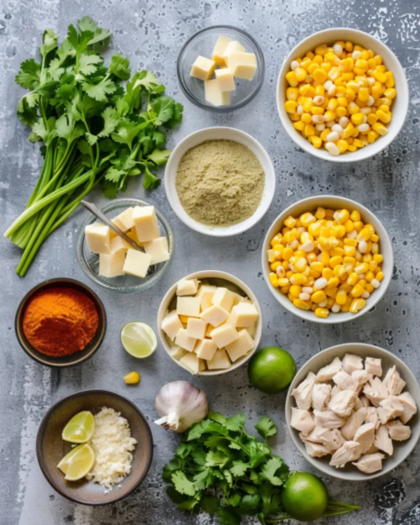 Ingredients for Mexican Street Corn Chili