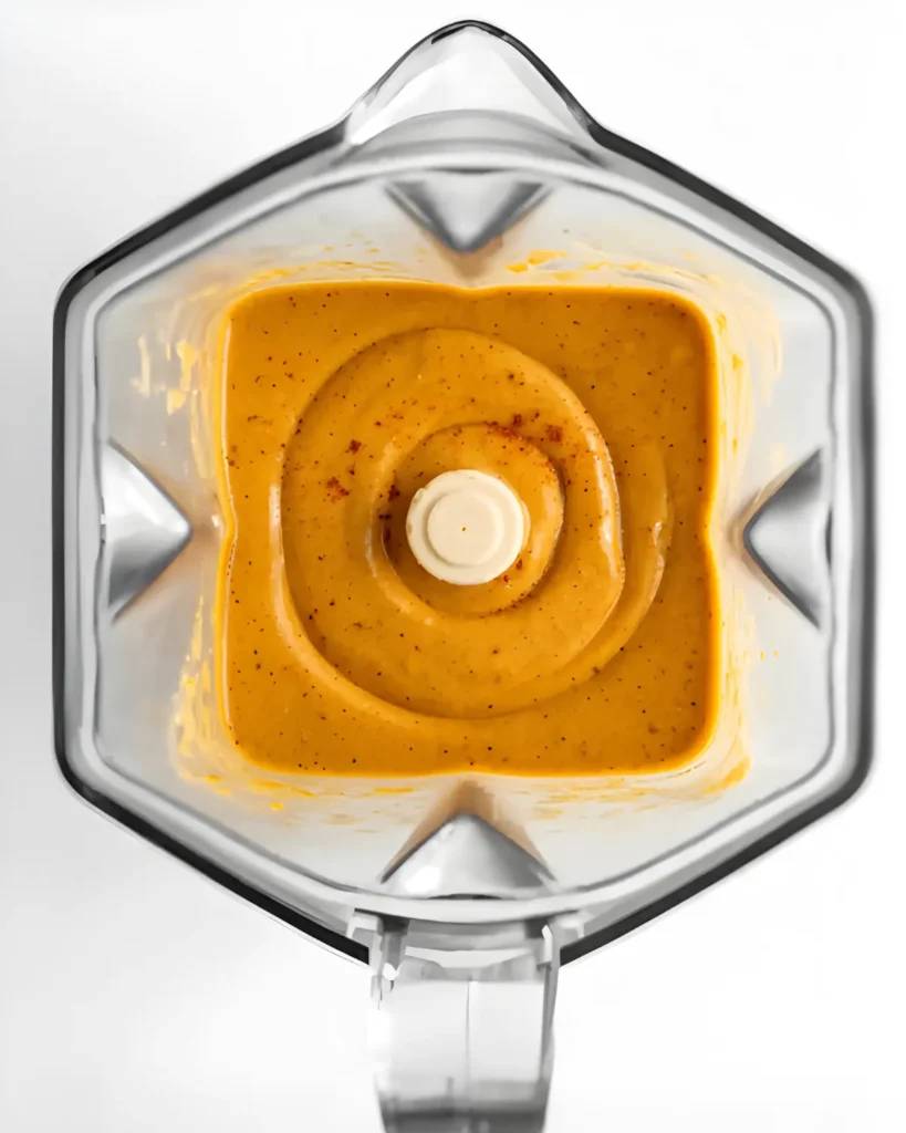 Smooth and creamy Pumpkin Pie Smoothie Bowl blend in a blender