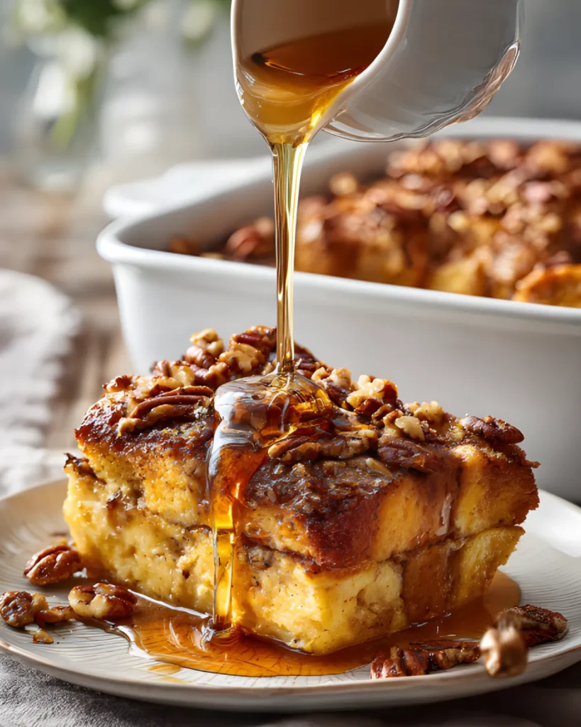 Baked French Toast Casserole with Praline Topping