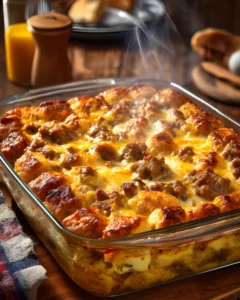 tater tot sausage breakfast casserole baked golden
