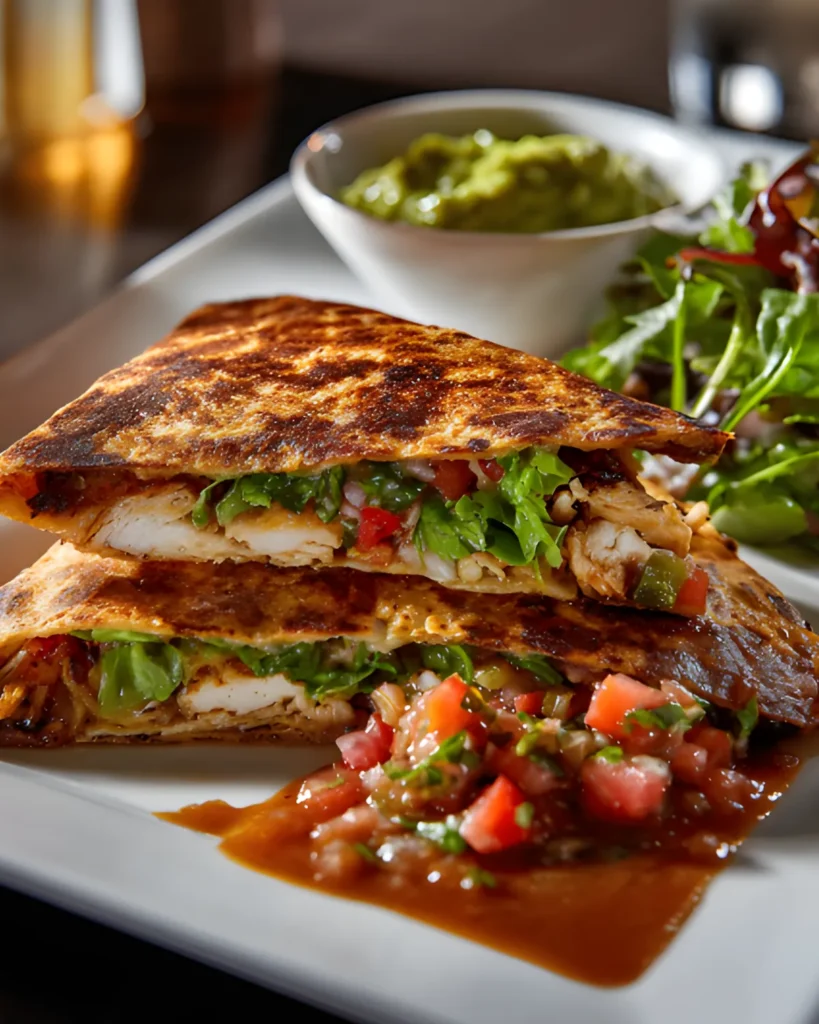 Crunch Wrap Supreme Recipe grilled wrap filled with chicken, fresh vegetables, and sauce served with salsa