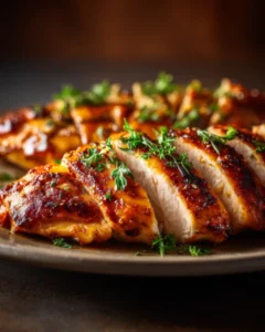 Juicy sliced grilled chicken breast with herbs from chicken breast recipes